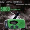 5000mAh Hand Crank Emergency Weather Radio, AM FM NOAA Solar Radio with Led Flashlight and Earphone Jack, Charger for Smartphone, USB-C Cable/Self Powered with SOS Alarm (Green) view 2