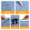 miloocul Double Layer Leather Cable Organizer Bag Large Capacity Waterproof Tech Organizer Case for Travel Electronics Accessories Storage Case with Adjustable Divider(Gray&Blue, Double Layer-Small) view 4