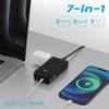 BSEED Power Strip, 30W 7-in-1 Power Strip with USB C Ports, 5FT Flat Extension Cord with Multiple Outlets(3AC 4USB), Flat Plug Charging Station for iPhone, Cruise Travel, Home, Office, Dorm, Black view 3