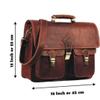 18-Inch Tan Brown Leather Messenger Bag  Stylish Satchel for Men, Versatile Crossbody, and Shoulder Companion for Work view 4