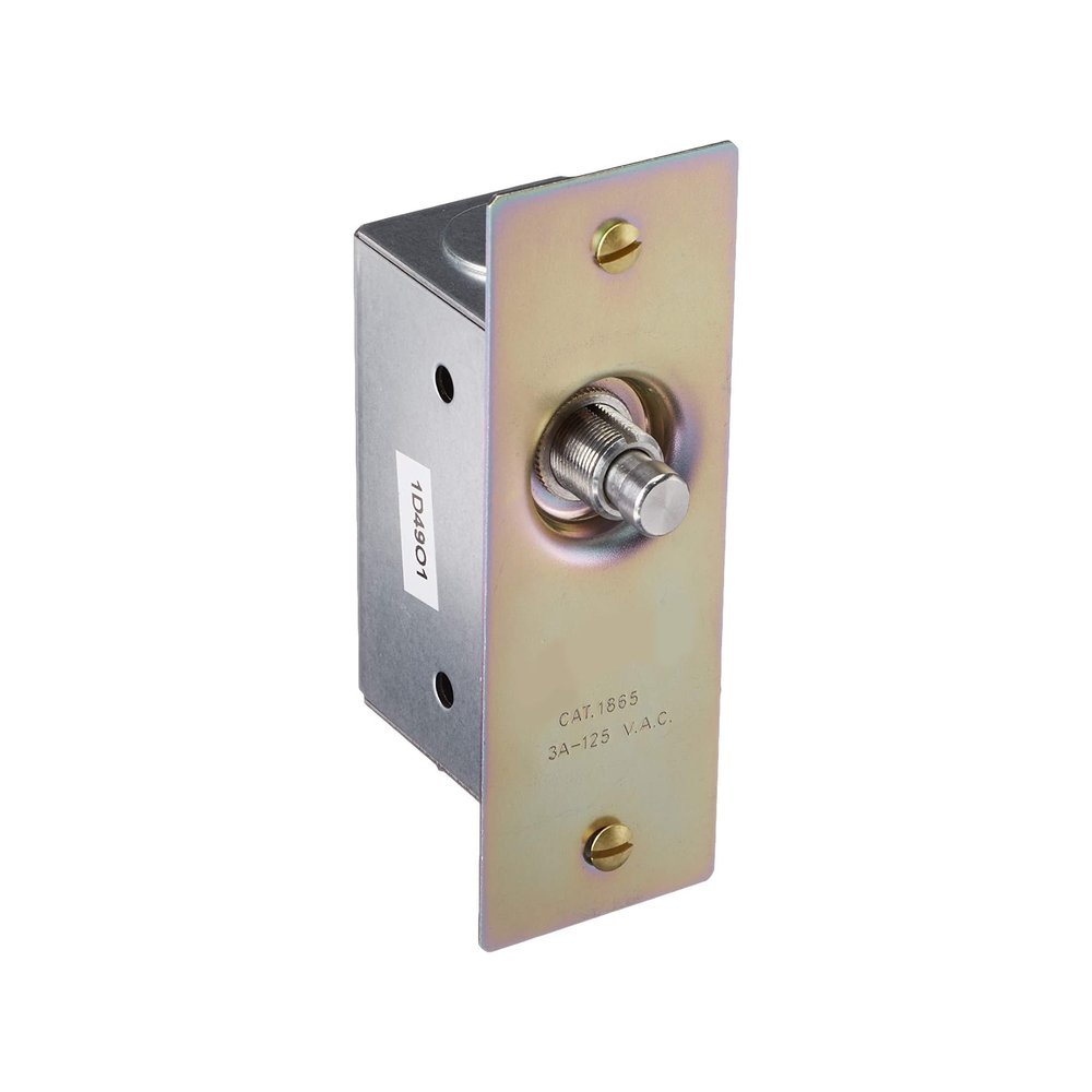 FFIME 1865 3 Amp, 125 Volt, Single-Pole, Doorjamb with Jamb Box Switch, Single Circuit Momentary, Normally ON, Commercial Grade, Brass