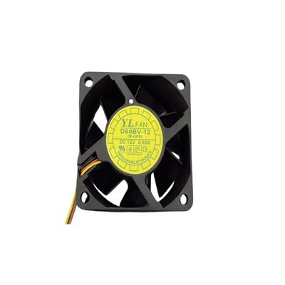 Beautyrankle D60BV-12 12V 0.50A 6025 Cooling Fan 60X60X25MM 3-Wire