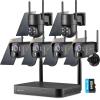Kittyhok Wireless Solar Security Camera System | 4pcs Bullet Solar Camera, 2pcs PT Solar Security Camera Outdoor, Solar Power, Human Detection, Spotlight, 10CH NVR, Local Storage, No Monthly Fees view 1