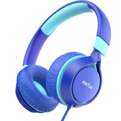 EarFun S1 Kids Headphones, Foldable Wired Headphones for Kids, 85dB Volume Limit, Stereo Sound, Adjustable Headband, Portable Lightweight On-Ear Headphone for School/Travel/Boys/Girls/PC/Tablet
