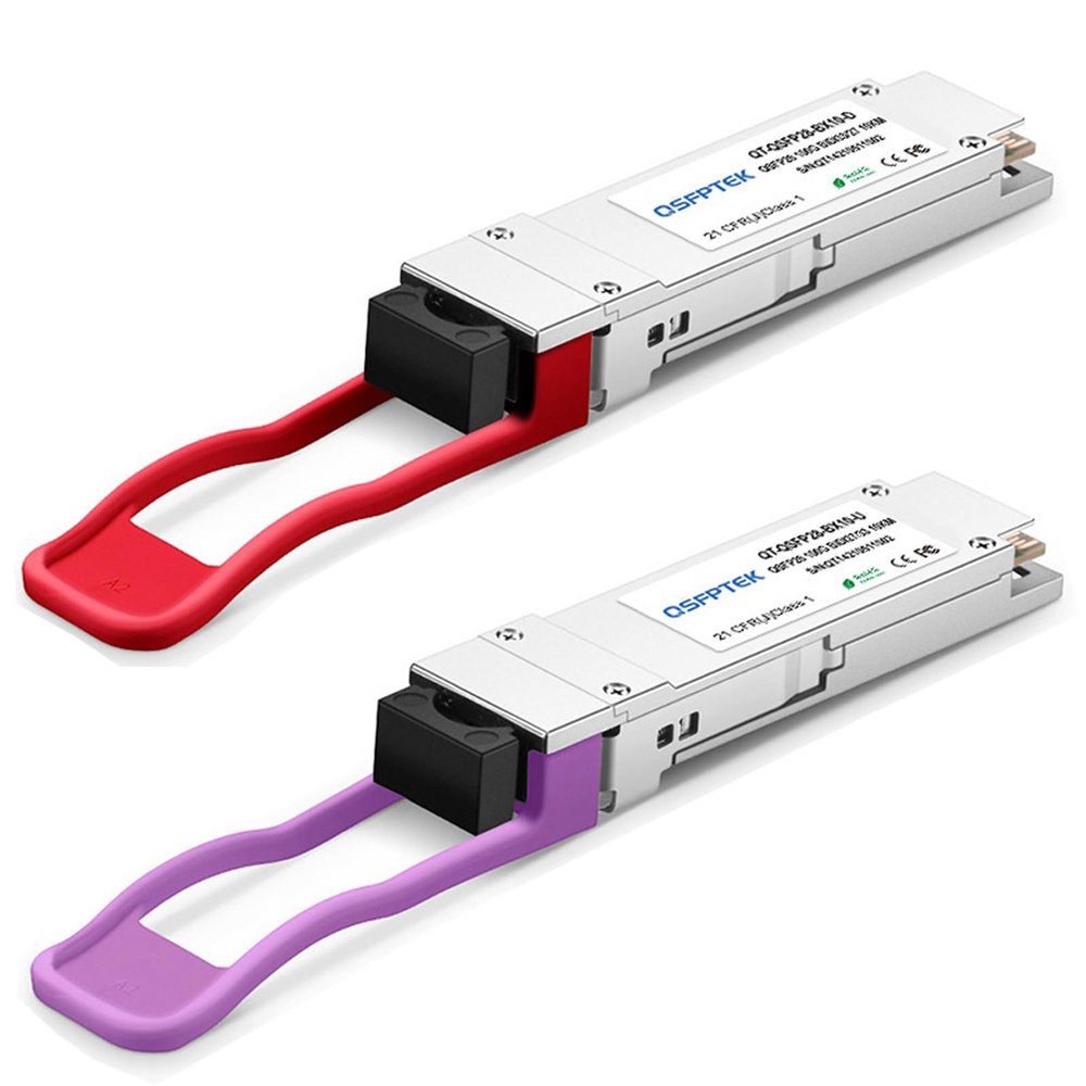 QSFPTEK 100GBASE-BX10 BiDi QSFP28 Module, 100gbe Optical Ethernet Transceiver, 10km DDM LC SMF Compatible for Cisco QSFP28-100G-BX10-D(1271nm-TX/1331nm-RX)/ QSFP28-100G-BX10-U(1271nm-TX/1331nm-RX)