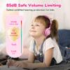 EarFun S1 Kids Headphones, Foldable Wired Headphones for Kids, 85dB Volume Limit, Stereo Sound, Adjustable Headband, Portable Lightweight On-Ear Headphone for School/Travel/Boys/Girls/PC, Pink view 2