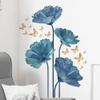 cjzls Spring Wall Decals Spring Flowers Butterfly Wall Stickers Peel and Stick Floral Wall Stickers for Bedroom Living Room Offices Study Room Home Decoration (Navy) view 1