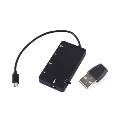 4 Port Micro USB Hub, 4 in 1 USB 2.0 OTG Extension Adapter with Charging Cable for Smartphone and Tablet, Hot-Swappable Multi-Function Splitter for USB Devices