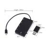 4 Port Micro USB Hub, 4 in 1 USB 2.0 OTG Extension Adapter with Charging Cable for Smartphone and Tablet, Hot-Swappable Multi-Function Splitter for USB Devices view 2