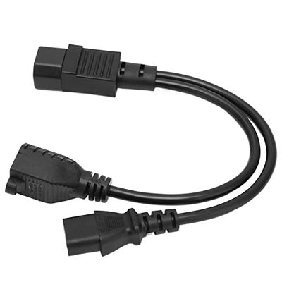C14 to C13+NEMA 5-15R Y Splitter Power Plug Cord, C14 Male to C13 Nema 515R Female Y Splitter Power Cord 1 in 2 Out 10A 250V Power Extension Adapter Cable