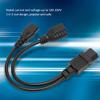 C14 to C13+NEMA 5-15R Y Splitter Power Plug Cord, C14 Male to C13 Nema 515R Female Y Splitter Power Cord 1 in 2 Out 10A 250V Power Extension Adapter Cable view 2