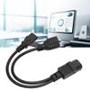 C14 to C13+NEMA 5-15R Y Splitter Power Plug Cord, C14 Male to C13 Nema 515R Female Y Splitter Power Cord 1 in 2 Out 10A 250V Power Extension Adapter Cable view 3