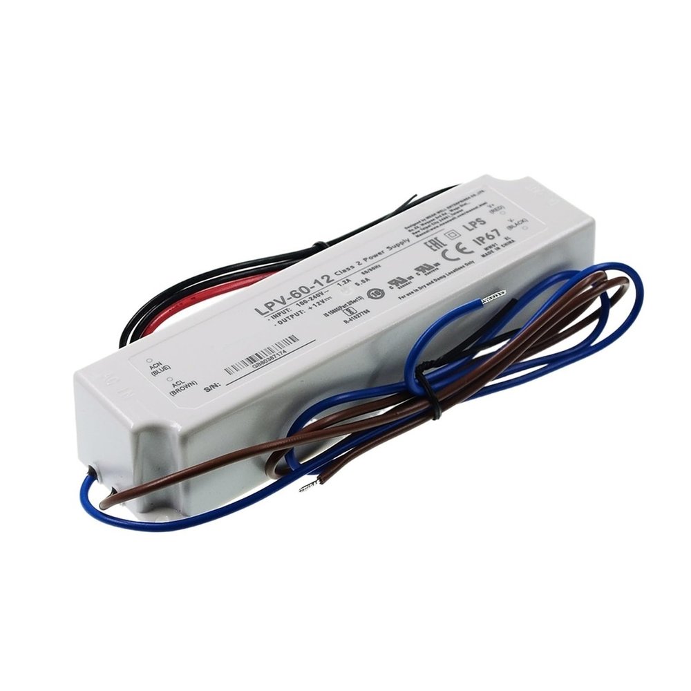 Switching Power LPV-60 Single Output Switching Power Supply 5V 12V 15V 24V 36V 48V Waterproof Led Driver LPV-60-24 LPV-60-5 LPV-60-12 (Color : LPV-60-48, Size : 85-264V)
