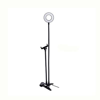 Led Selfie Ring Light with Phone Holder Desk Lamp Lazy Bracket Tabletop Stand Flexible for Live Stream Video Blogger (Color : White) (Black)