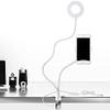 Led Selfie Ring Light with Phone Holder Desk Lamp Lazy Bracket Tabletop Stand Flexible for Live Stream Video Blogger (Color : White) (Black) view 3