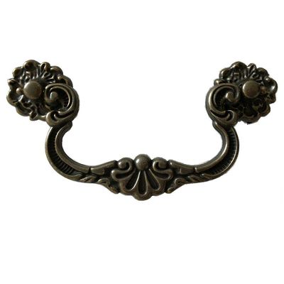 JCAKES 4" C-C Vintage Style Bail Drawer Pull Drop Swing Handles Dresser Pulls Cabinet Knob Antique Bronze White (Color : Dark Antique Bronze)
