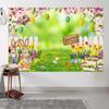 12x8ft Easter Backdrop Spring Easter Bunny Garden Green Grass Flowers Fence Photography Background Birthday Party Happy Easter Colorful Eggs Decoration Photo Booth Props view 4