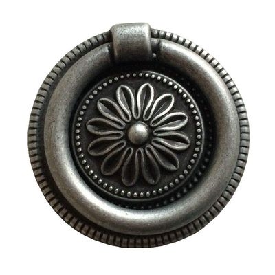 JCAKES 2.1" Dia Single Drop Pull Ring Knob Drawer Pull Pendant Dresser Pull Handles Antique Black Bronze Pewter Brushed Nickel Steel (Color : Antique Pewter)