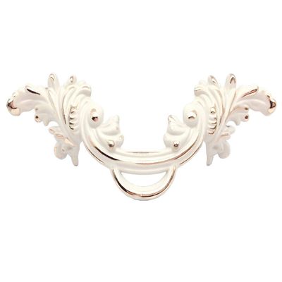 JCAKES 2 1/2" C-C Creamy White Leafy Drawer Pull Gold Silver Dresser Handles Cabinet Pulls Knob Hardware 64 mm 2.5" Centers (Color : Gold)