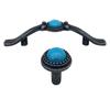 JCAKES 3" C-C Blue Gem Knob Natural Stone Drawer Pull Knob Cabinet Handle Dresser Pulls Antique Pewter Kitchen Handles Hardware 76 mm Centers/C-C: 3" (Size : L:4.9) view 3
