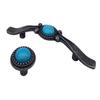 JCAKES 3" C-C Blue Gem Knob Natural Stone Drawer Pull Knob Cabinet Handle Dresser Pulls Antique Pewter Kitchen Handles Hardware 76 mm Centers/C-C: 3" (Size : L:4.9) view 4