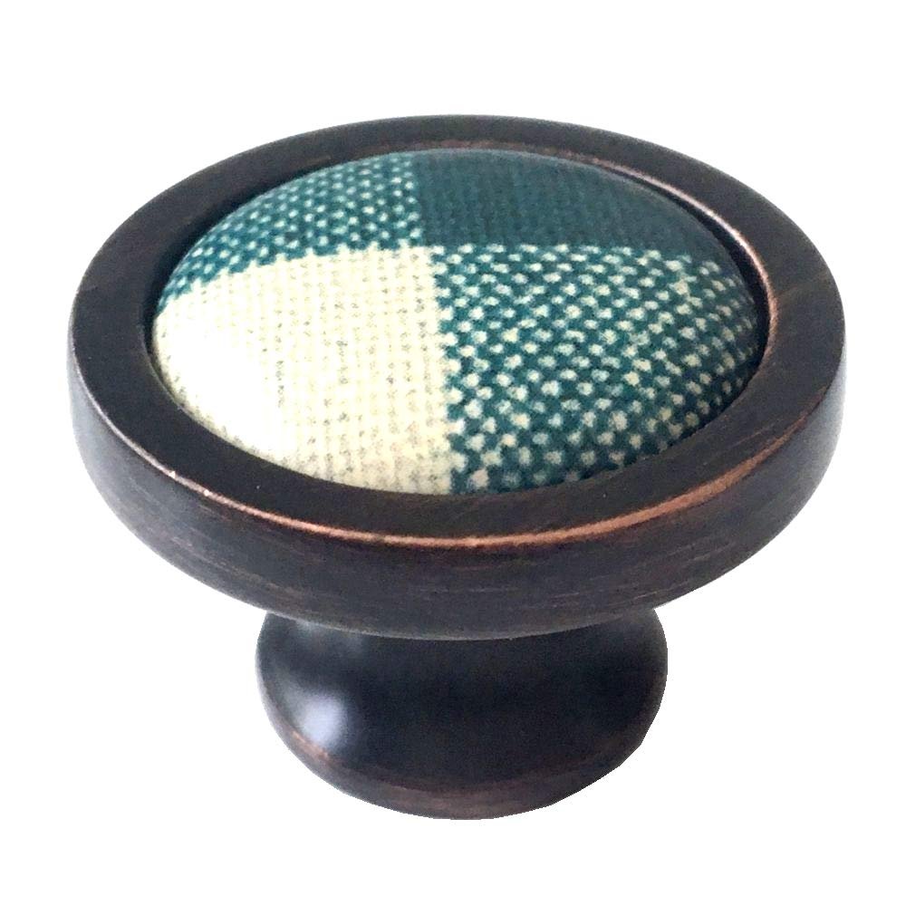 JCAKES 3.75" 5" C-C Green Gingham Ceramic Drawer Pull Knob Cabinet Handle Dresser Pulls Kitchen Door Handles Porcelain Hardware Oil Rubbed Bronze 96 128 mm Centers/C-C:5" (Size : Dia: 1.37" (35 mm))