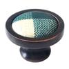 JCAKES 3.75" 5" C-C Green Gingham Ceramic Drawer Pull Knob Cabinet Handle Dresser Pulls Kitchen Door Handles Porcelain Hardware Oil Rubbed Bronze 96 128 mm Centers/C-C:5" (Size : Dia: 1.37" (35 mm)) view 1