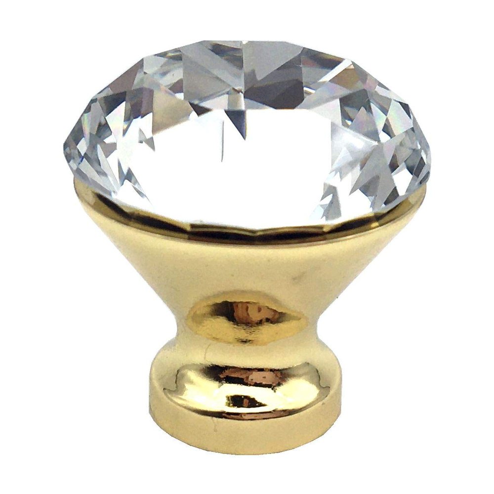 JCAKES 3.75" C-C Crystal Drawer Pull Gold Glass Cabinet Handle Dresser Pulls Door Handles Kitchen Hardware 96 mm Centers/C-C: 3.75" (Size : Knob- Dia 1.2" (30 mm))