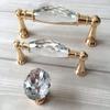 JCAKES 3.75" C-C Crystal Drawer Pull Gold Glass Cabinet Handle Dresser Pulls Door Handles Kitchen Hardware 96 mm Centers/C-C: 3.75" (Size : Knob- Dia 1.2" (30 mm)) view 3
