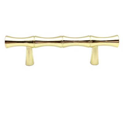 JCAKES 3" C-C Bamboo Drawer Pull Brushed Gold Cabinet Handle Dresser Pulls Kitchen Door Handles Hardware 76 mm Centers (Color : Polished Gold)