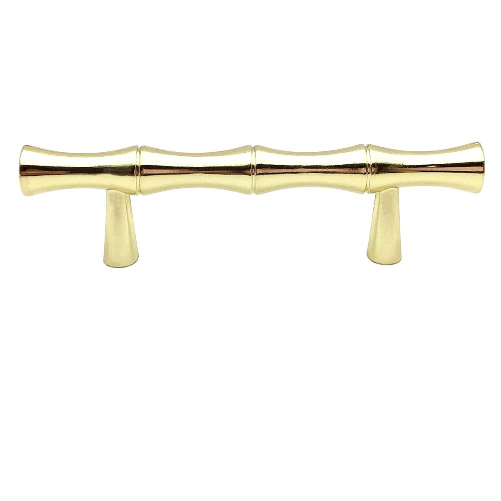 JCAKES 3" C-C Bamboo Drawer Pull Brushed Gold Cabinet Handle Dresser Pulls Kitchen Door Handles Hardware 76 mm Centers (Color : Polished Gold)