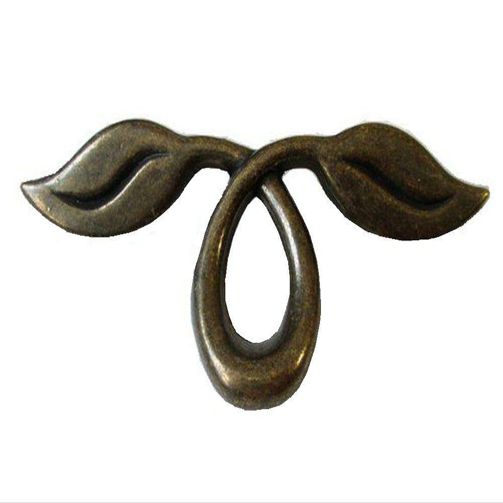 JCAKES 2" C-C Vintage Style Leafy Drawer Pull Dresser Handles Leaf Dresser Pulls Cabinet Knob Hardware Antique Bronze Black White 50 mm Centers