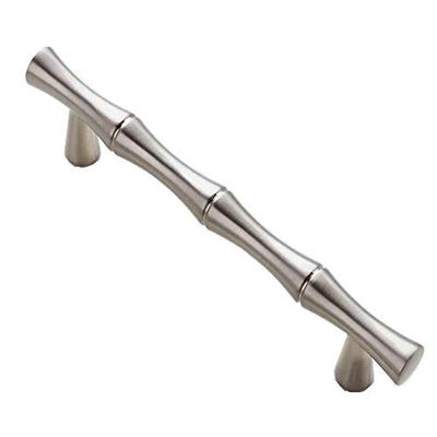 JCAKES 3 3/4" C-C Bamboo Drawer Pull Brushed Gold Nickel Polished Chrome Bronze Oil Rubbed Bronze Antique Pewter Cabinet Handle Dresser Pulls Door Handles 3.75" 96 mm (Color : Brushed Nickel)