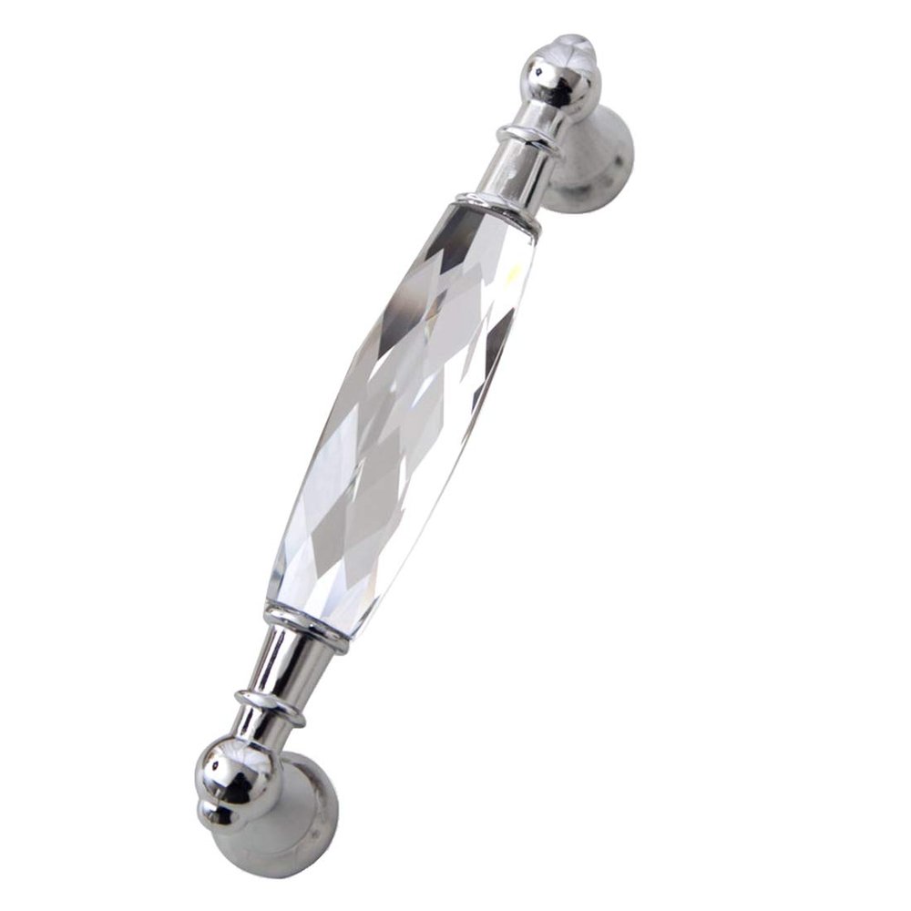 JCAKES Crystal Knob Drawer Pull Knobs Glass Cabinet Handle Knob Dresser Pulls Door Handles Polished Chrome Kitchen Hardware (Size : Length: 5.1" (110 mm)/C-C: 3.75" (96 mm))