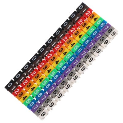 WeBert Cable Clips 100pcs Number Tube Cable Management Tags Wire Identifier Cable Marker Tags Cable Identification Tag Cable Label Wire Label Cable Tag Printer Plastic Electronic Product