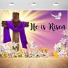 15x10ft Easter Backdrop Jesus He is Risen Easter Resurrection Photography Background Easter Day Celebration Party Banner Home Outdoor Decoration Supplies Photo Booth Props view 1
