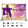 15x10ft Easter Backdrop Jesus He is Risen Easter Resurrection Photography Background Easter Day Celebration Party Banner Home Outdoor Decoration Supplies Photo Booth Props view 2