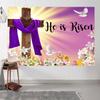 15x10ft Easter Backdrop Jesus He is Risen Easter Resurrection Photography Background Easter Day Celebration Party Banner Home Outdoor Decoration Supplies Photo Booth Props view 4