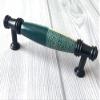 3.75" 5" C-C Green Gingham Ceramic Drawer Pull Knob Cabinet Handle Dresser Pulls Kitchen Door Handles Porcelain Hardware Oil Rubbed Bronze 96 128 mm Centers /C-C:5" ) ( Size : L:4.8" (120 mm)/C-C:3.75 view 2