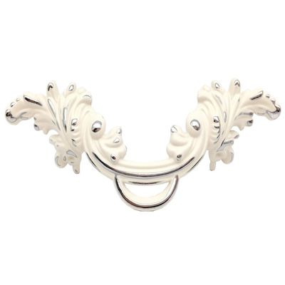 JCAKES 2 1/2" C-C Creamy White Leafy Drawer Pull Gold Silver Dresser Handles Cabinet Pulls Knob Hardware 64 mm 2.5" Centers (Color : Silver)