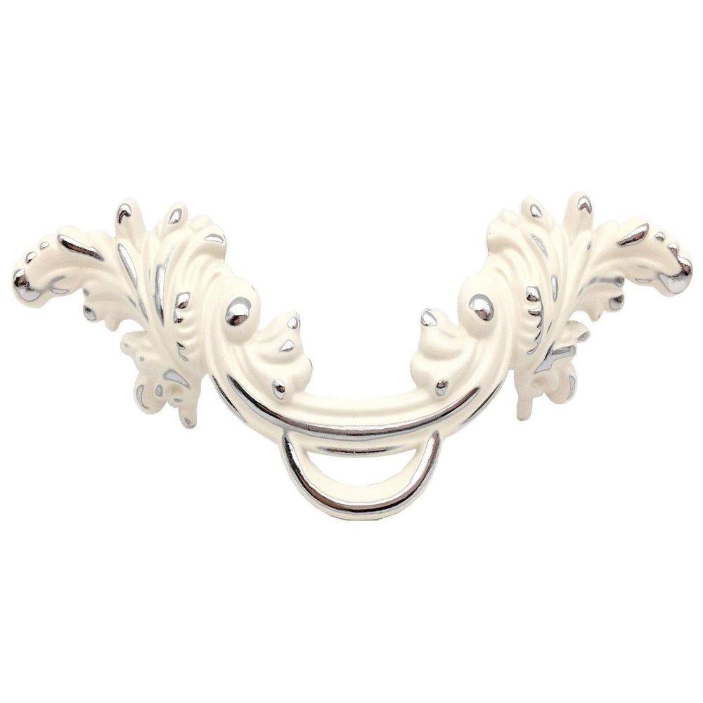 JCAKES 2 1/2" C-C Creamy White Leafy Drawer Pull Gold Silver Dresser Handles Cabinet Pulls Knob Hardware 64 mm 2.5" Centers (Color : Silver)