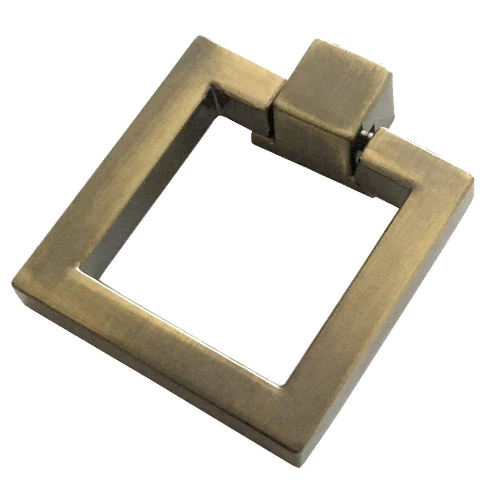 JCAKES Square Ring Drawer Knob Single Drop Pull Rings Knob Drawer Pull Pendant Dresser Pull Handles Gold Brushed Bronze Nickel Black Chrome (Color : Brushed Bronze)
