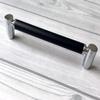 JCAKES 6.25" C-C Black Silver Drawer Pull Cabinet Handle Dresser Pulls Kitchen Door Handles Hardware Modern Chrome 6 1/4" 160 mm Centers (Size : L:5.5" (141 mm)/C-C:5" (128 mm)) view 3