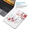 Watercolor Pink Cherry Florals Print Mousepad with Stitched Edges Waterproof Laptop mousemat Non-Slip Rubber Base Gaming Mousepad for Home Office Travel view 2