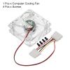 MECCANIXITY Clear Computer Case Fan 1800RPM 80mm 4 Pin Multicolor Light LED Silent Cooling Fan 4 LED 12V for Desktop Computer Radiators with 4 Screws view 3