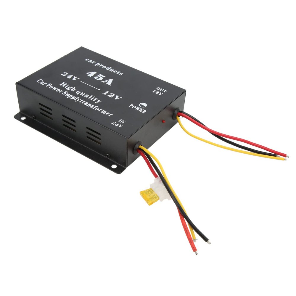 Power Supply Adapter, 24V to 12V Converter, DC24V to 12V Converter Short Circuit Protection Professional Environmental Car Voltage Reducer Buck Module(45A)