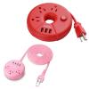 3 Prong Red USB Power Strip,10FT Pink 2 Prong Power Strip with USB C Desktop Charging Station for Travel, Cruise Ships, Office, Nightstand