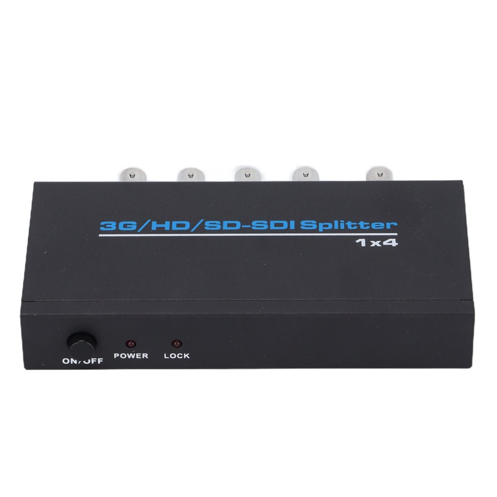 flexman SDI 1x4 Splitter, 1 Input 4 Outputs Splitter Professional Signal Split, High Resolution SDI Distribution Amplifier Support for Storage Card HD 3G SDI