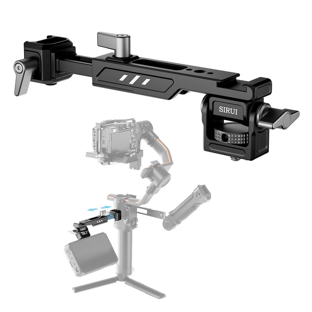SIRUI Camera Monitor Mount for DJI RS 4 Mini/RS 4 / RS 4 Pro/RS 2 / RSC 2 / RS 3 / RS 3 Pro/RS 3 Mini with Quick Release NATO Clamp with Anti-Twist Pin, Cold Shoe, AM-MTRS