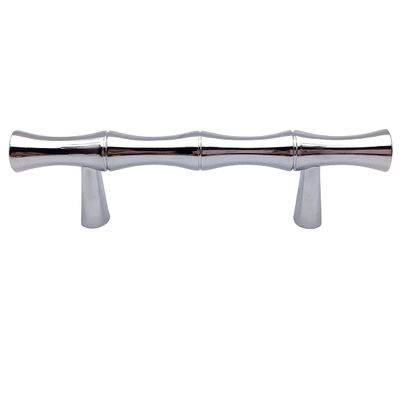 JCAKES 3" C-C Bamboo Drawer Pull Brushed Gold Cabinet Handle Dresser Pulls Kitchen Door Handles Hardware 76 mm Centers (Color : Polished Chrome)